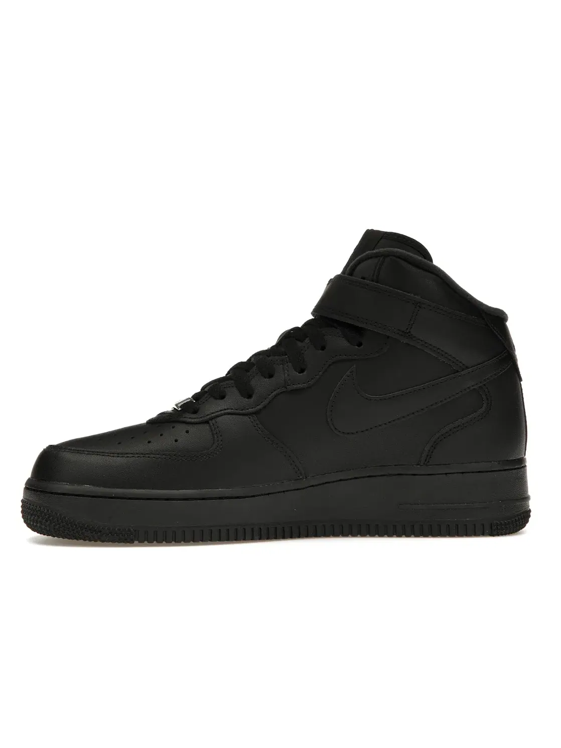 Мужские кроссовки-высокие с кожаным верхом Nike Air Force 1 Mid — изображение 3 из 4, черный/черный-черный