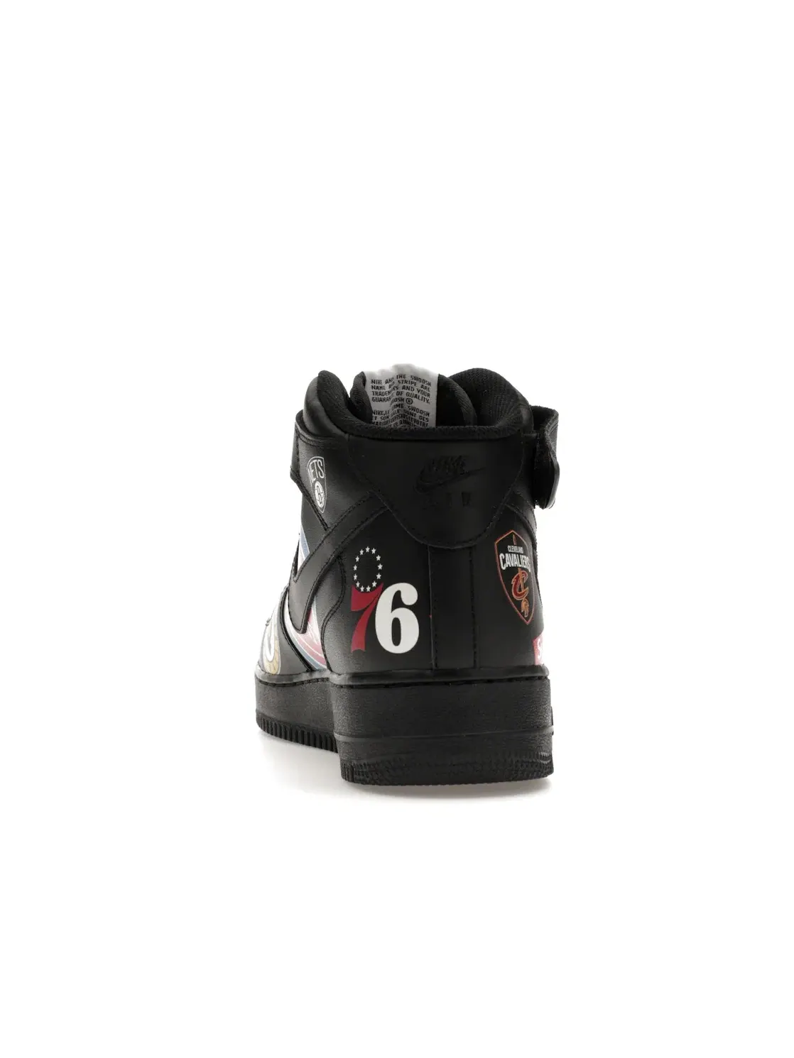 Мужские кроссовки кожаные Supreme NBA Nike Air Force 1 Mid — изображение 4 из 4, черный/черный
