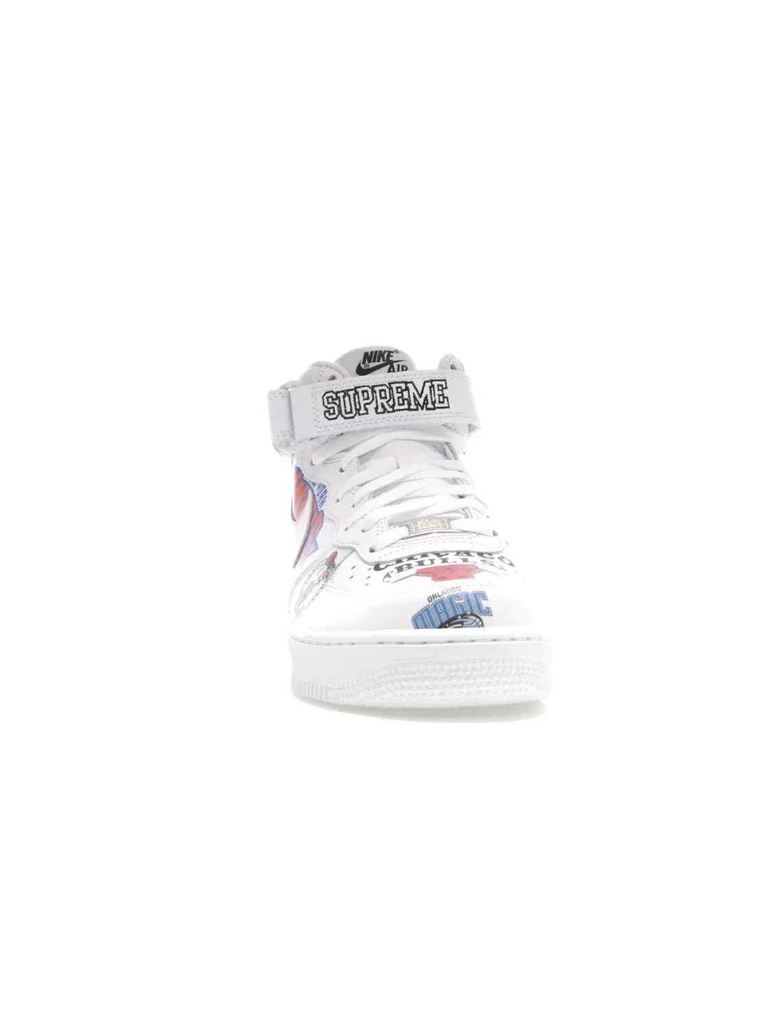 Мужские кроссовки с принтом Nike Air Force 1 Mid Supreme NBA — изображение 2 из 4, белый/белый