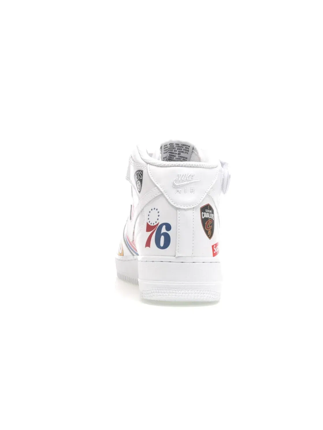 Мужские кроссовки с принтом Nike Air Force 1 Mid Supreme NBA — изображение 4 из 4, белый/белый