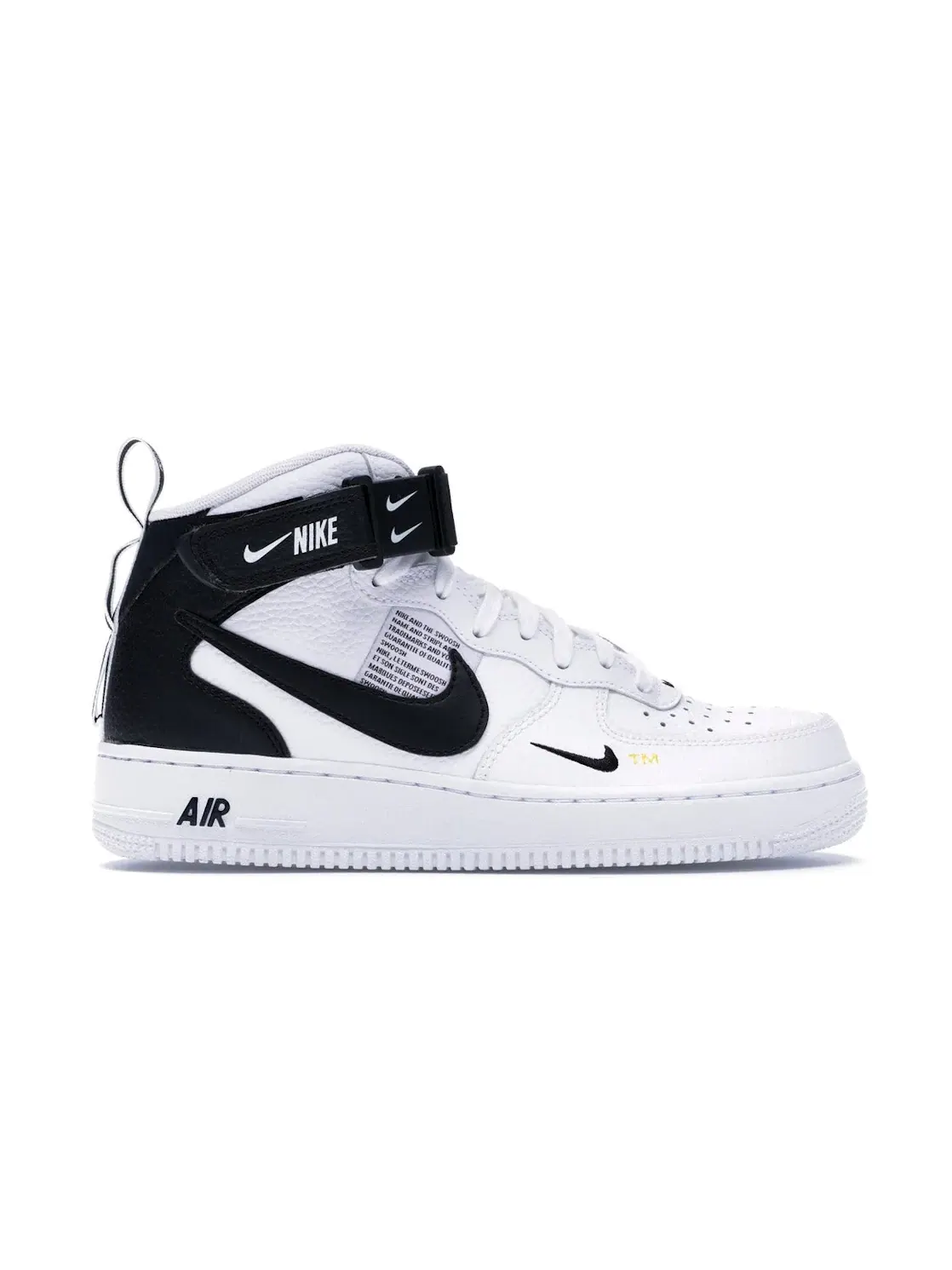 Мужские кроссовки с ремешком Nike Air Force 1 Mid Utility Nike — изображение 1 из 4, белый/черный-желтый