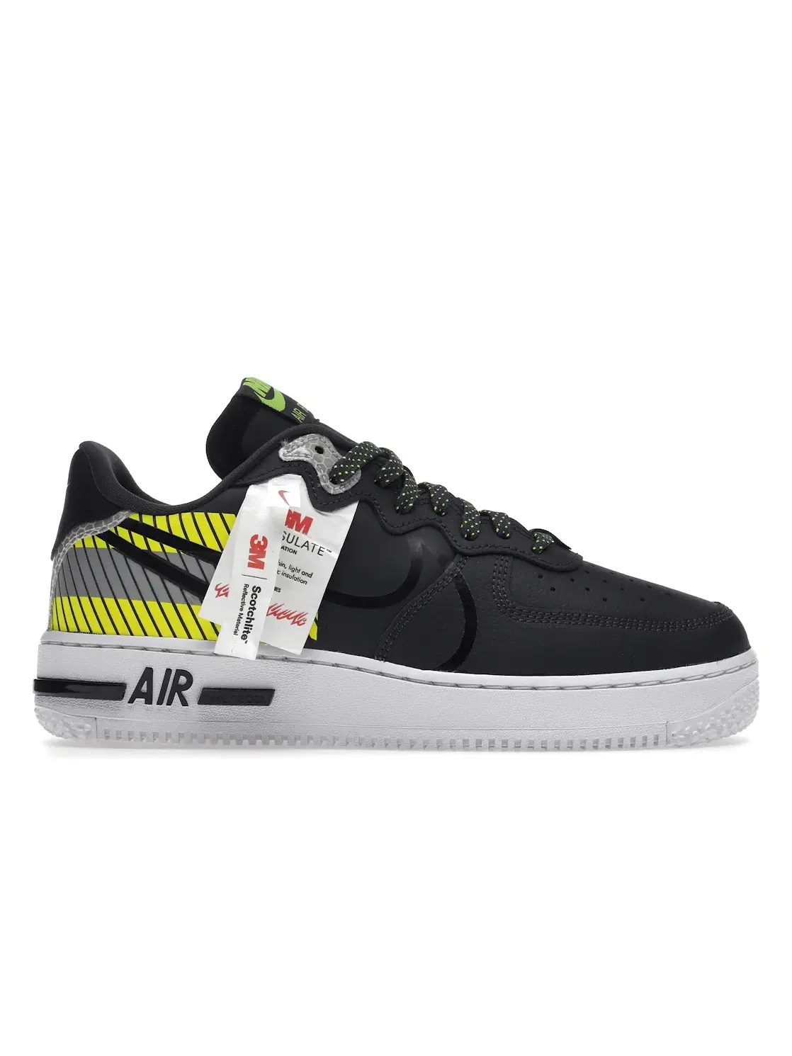 Мужские кроссовки Lifestyle с длинным язычком Nike Air Force 1 React — изображение 1 из 4, черный--красный