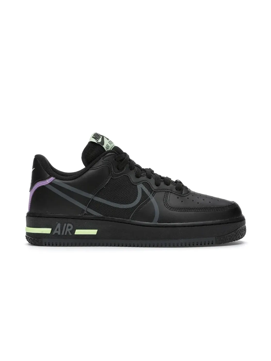 Мужские кроссовки Lifestyle с пеной React Nike Air Force 1 React — изображение 1 из 4, черный/-фиолетовый