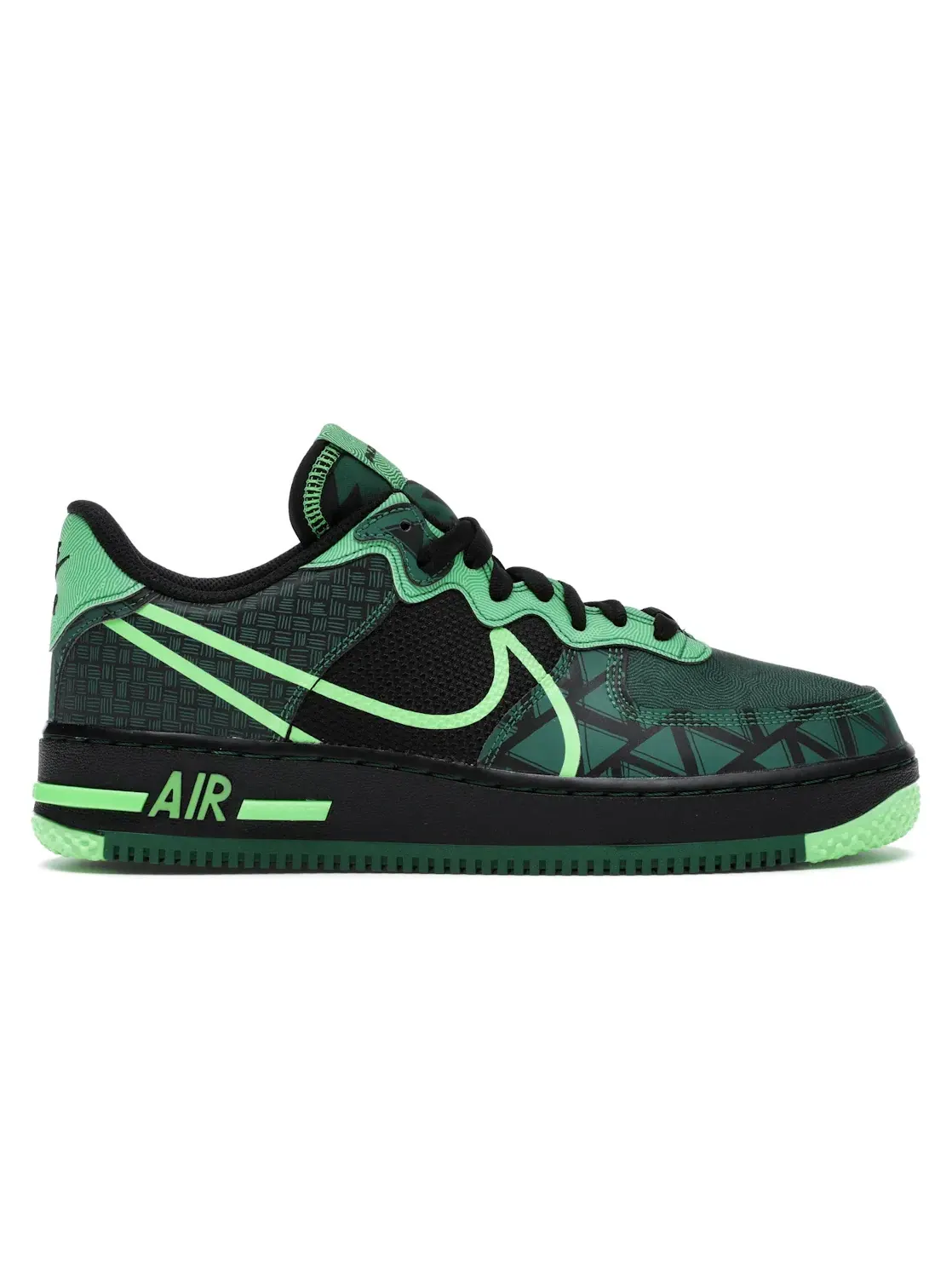 Мужские кроссовки Lifestyle с React пеной Nike Air Force 1 React — изображение 1 из 4, черный/зеленый-зеленый