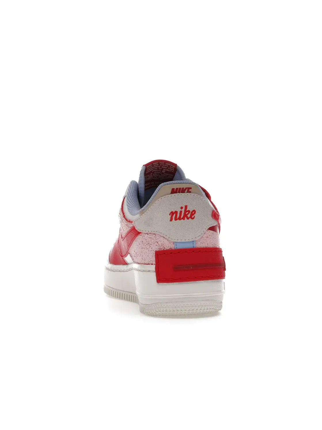 Женские кроссовки с перфорированной кожей Nike Air Force 1 Low Shadow — изображение 4 из 4, белый/красный/розовый