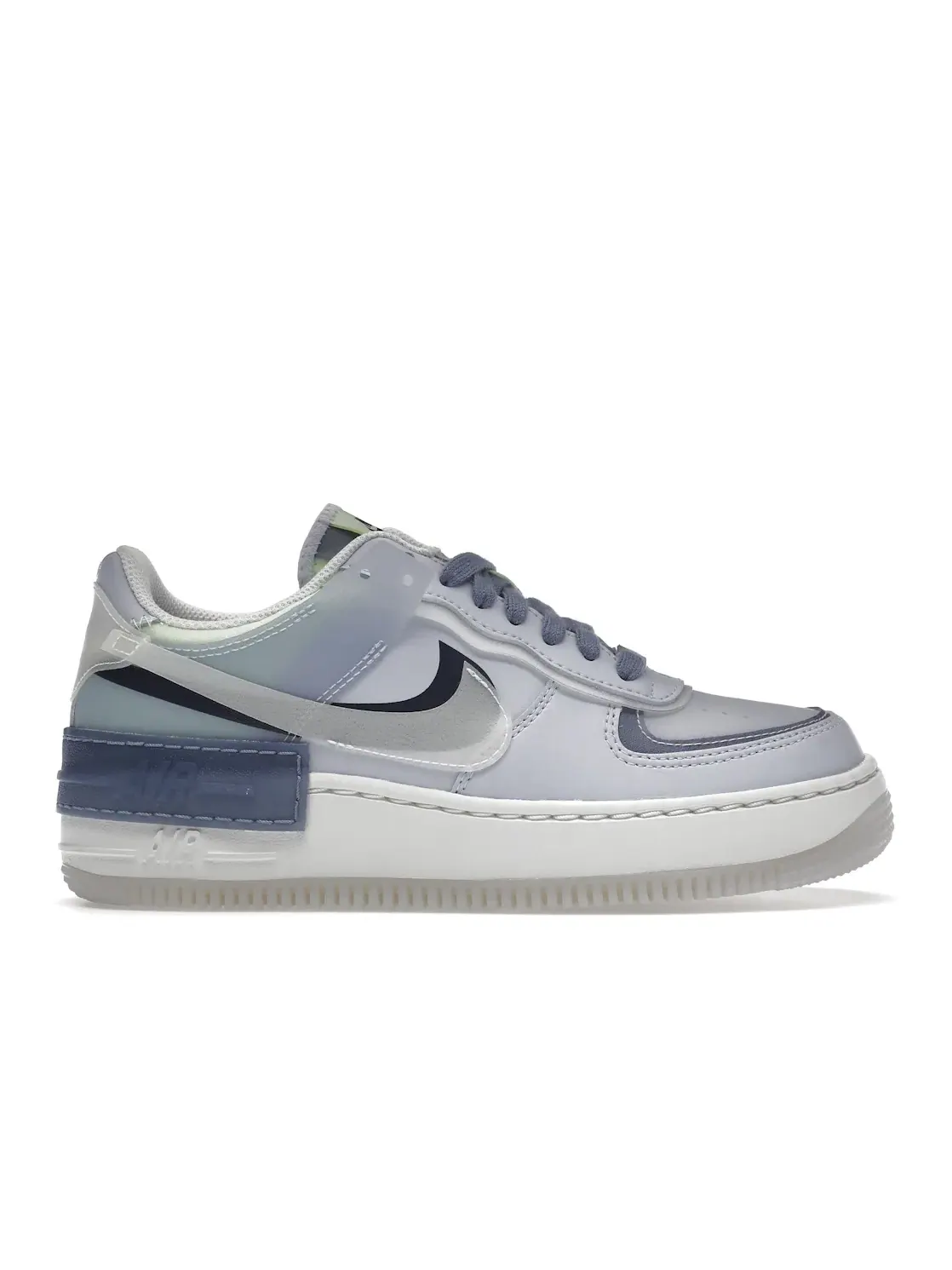 Женские кроссовки с удвоенным дизайном Nike Air Force 1 Low Shadow Nike — изображение 1 из 4, белый-индиго