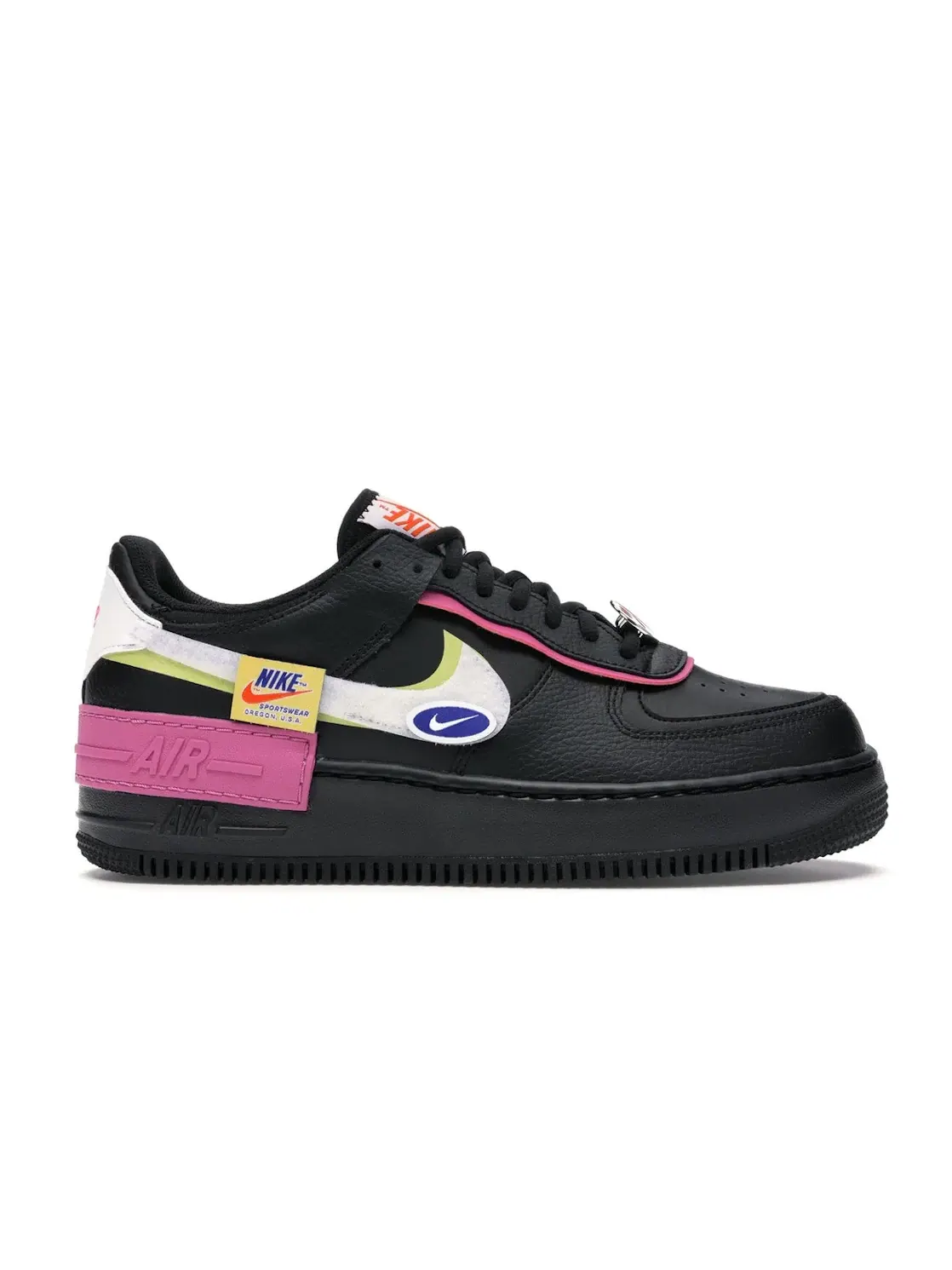 Женские кроссовки с нашивками Nike Air Force 1 Low Shadow — изображение 1 из 4, черный/--белый