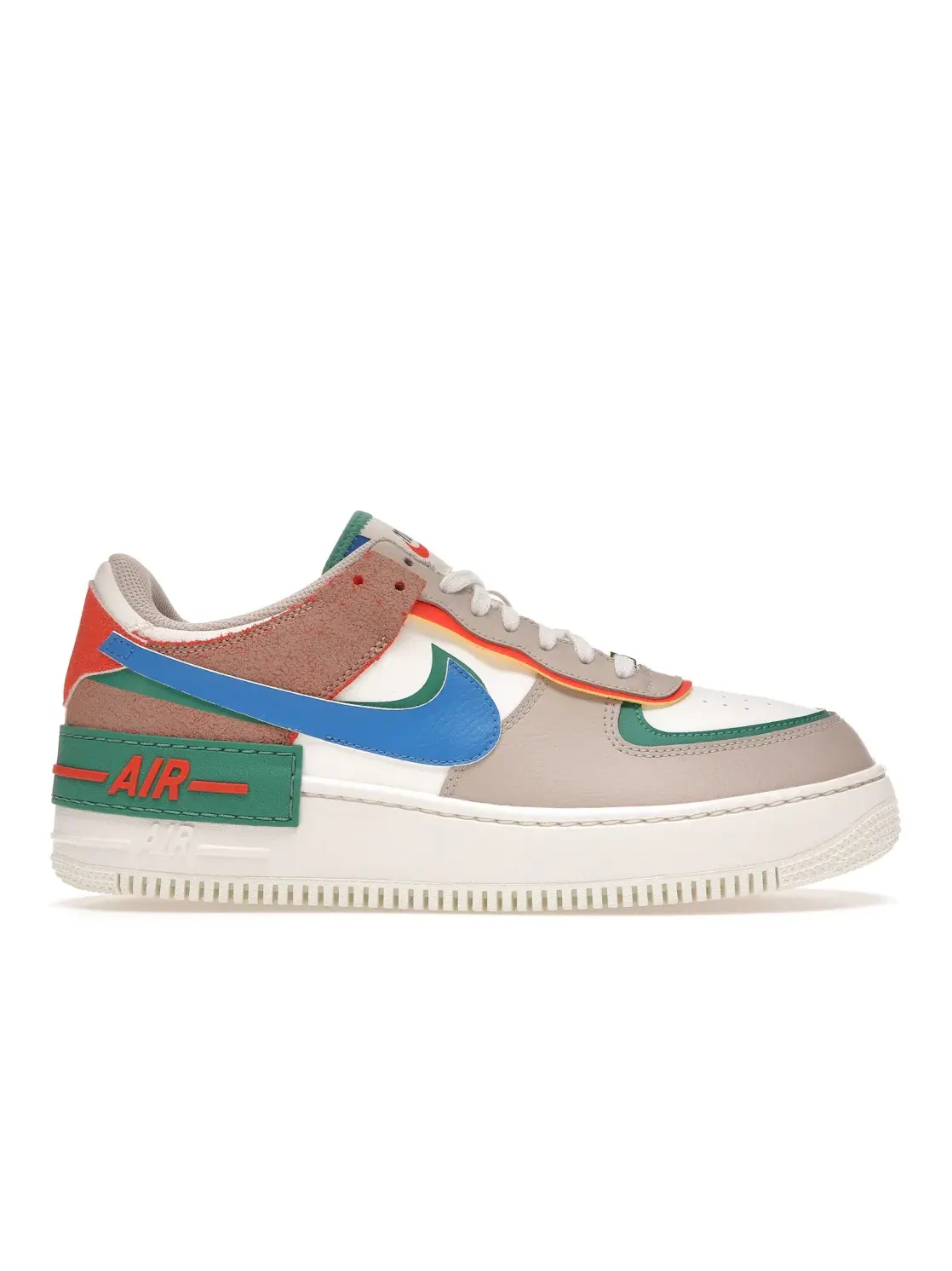 Женские кроссовки с текстильным верхом Nike Air Force 1 Low Shadow — изображение 1 из 4, синий зеленый кремовый