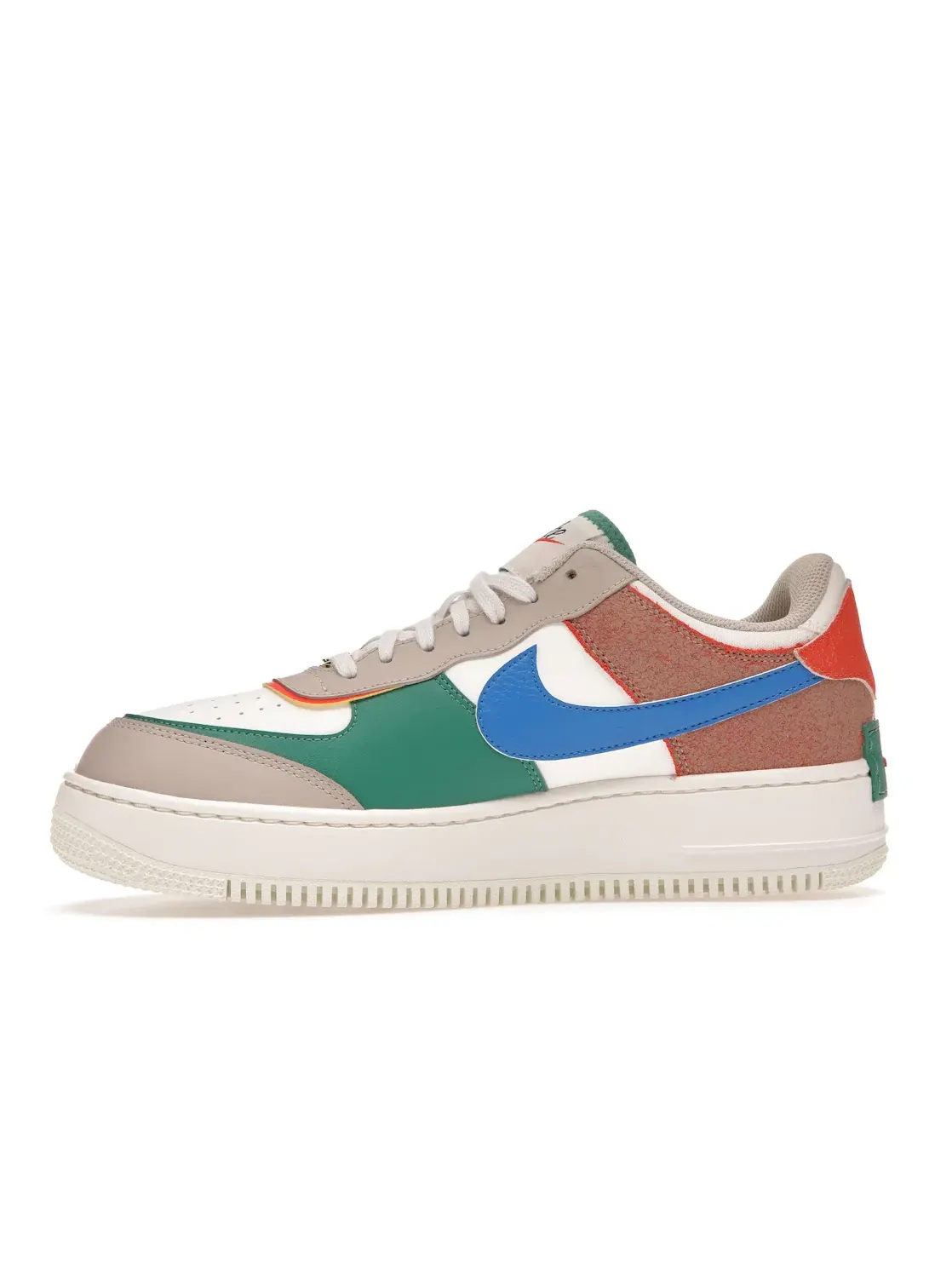 Женские кроссовки с текстильным верхом Nike Air Force 1 Low Shadow — изображение 3 из 4, синий зеленый кремовый
