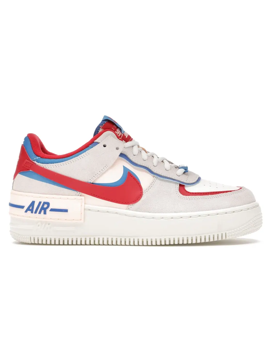 Женские кроссовки Lifestyle с принтом Nike Air Force 1 Low Shadow Nike — изображение 1 из 4, синий/синий/красный
