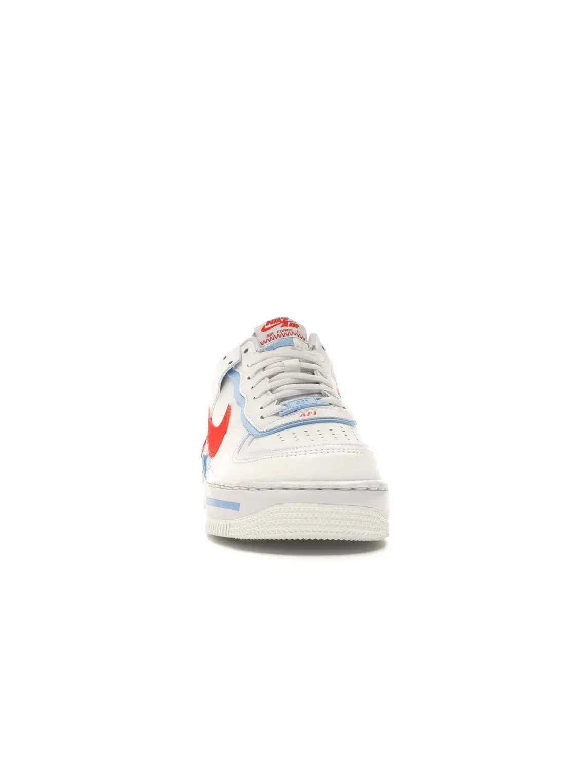 Женские кроссовки с двухслойным дизайном Nike Air Force 1 Low Shadow — изображение 2 из 4, белый/белый-оранжевый