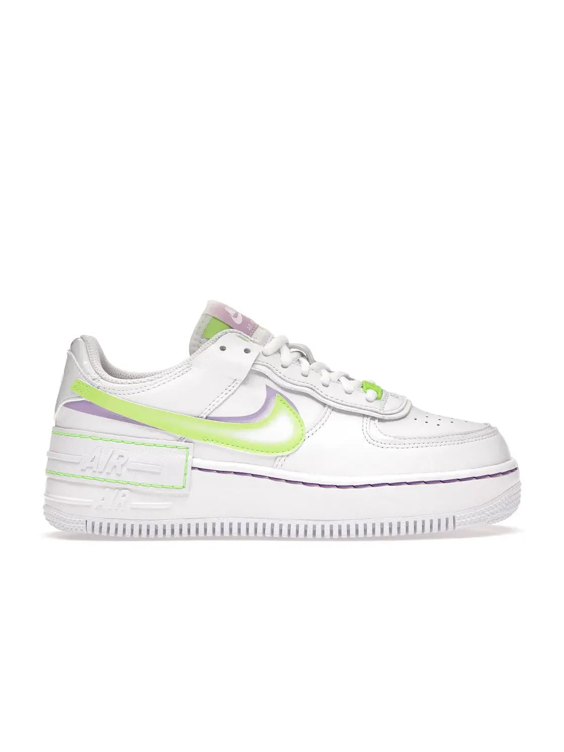 Женские кроссовки Nike Air Force 1 Low Shadow — изображение 1 из 4, белый/зеленый/фиолетовый