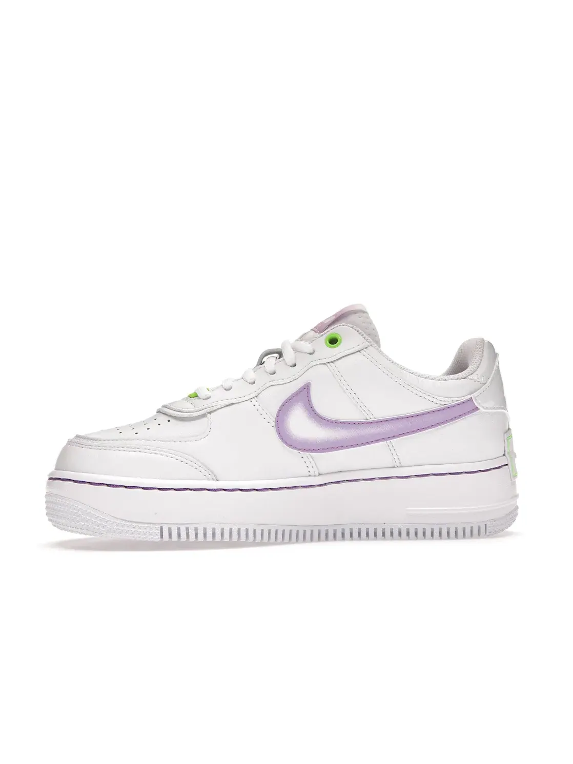 Женские кроссовки Nike Air Force 1 Low Shadow — изображение 3 из 4, белый/зеленый/фиолетовый