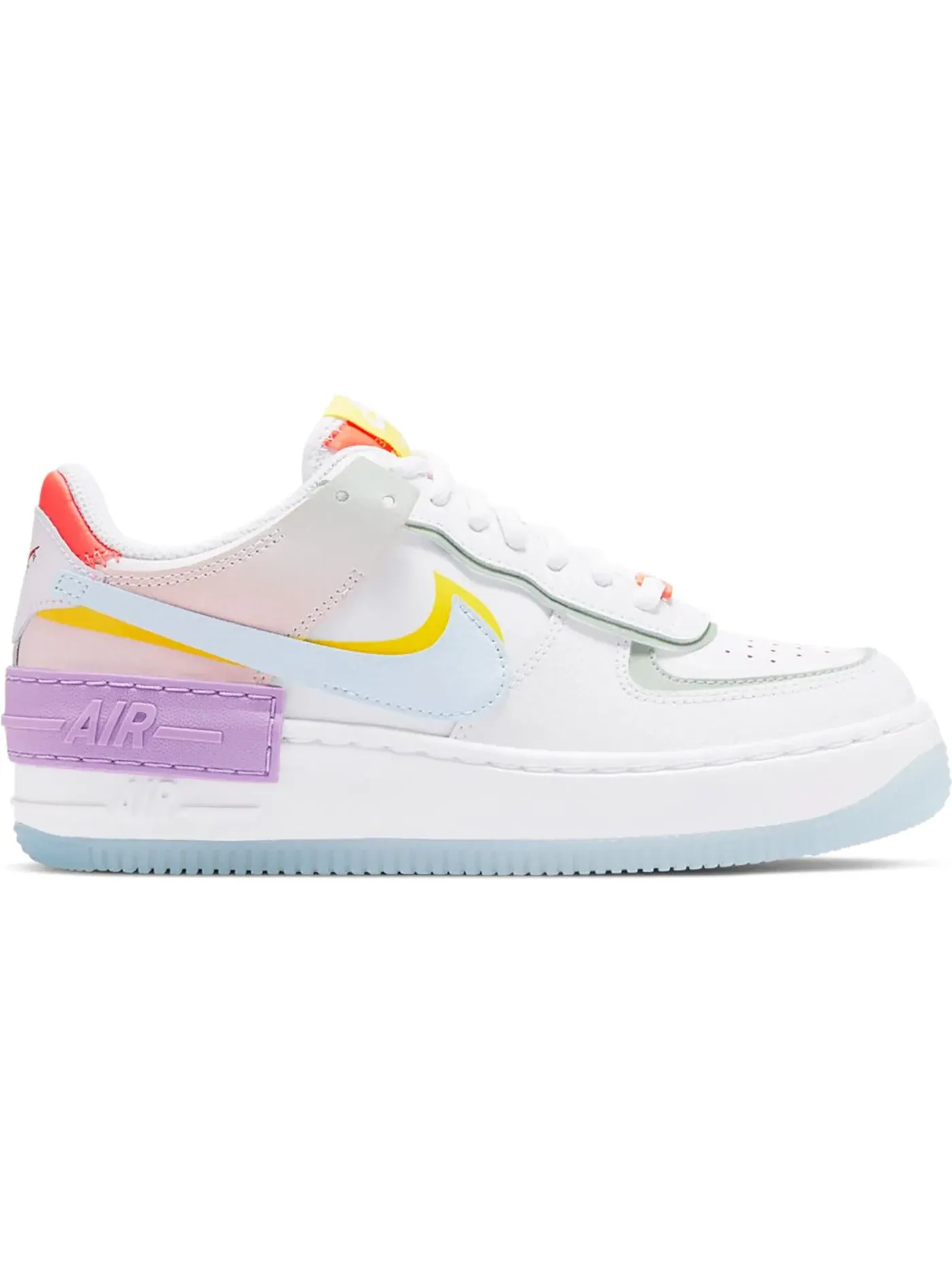 Женские кроссовки Lifestyle с контрастными акцентами Nike Air Force 1 Low Shadow — изображение 1 из 1, белый/синий-фиолетовый