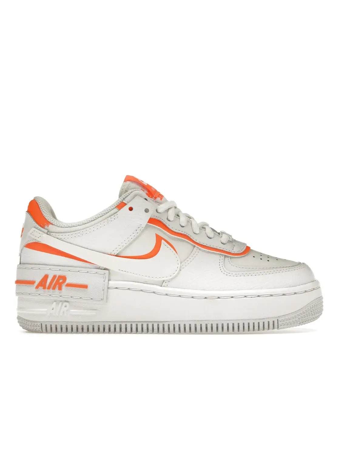 Женские кроссовки с уникальным дизайном Nike Air Force 1 Low Shadow Nike — изображение 1 из 4, белый/оранжевый-белый