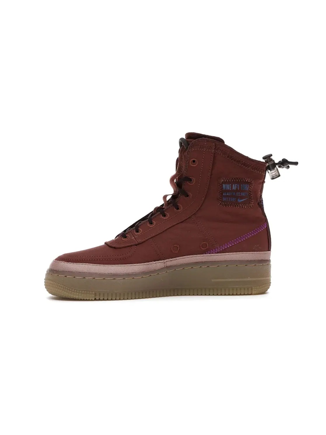 Женские ботинки с высоким берцем Nike Air Force 1 Shell — изображение 3 из 4, темный/бордовый
