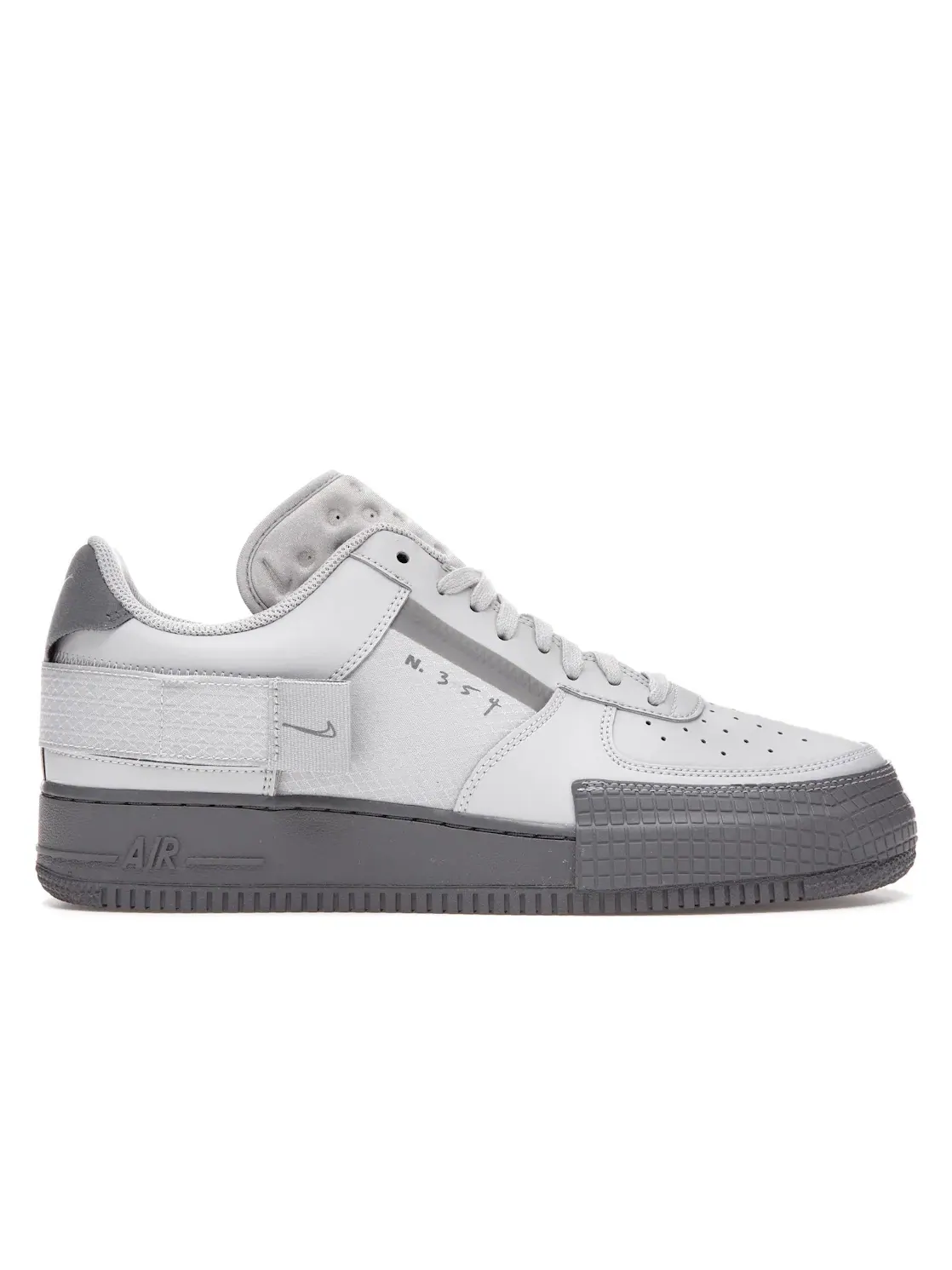 Мужские кроссовки Lifestyle с уникальной системой шнуровки Nike Air Force 1 Type — изображение 1 из 4, серый/серый