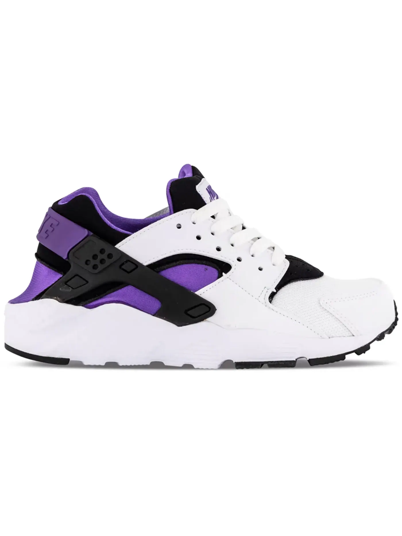 Детские кроссовки с длинным шнурком Nike Air Huarache — изображение 1 из 1, белый/фиолетовый/черный
