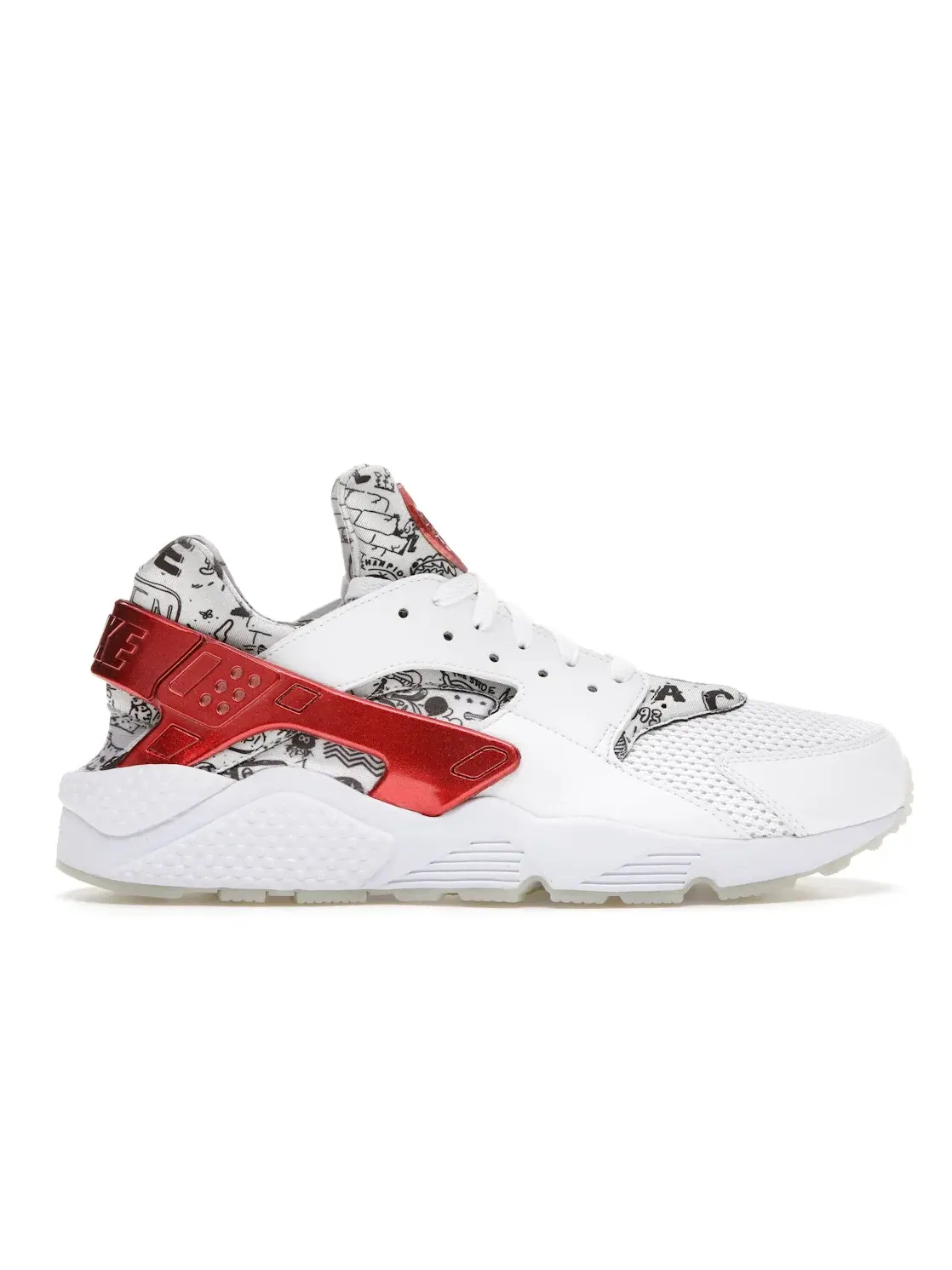 Мужские кроссовки с кожаными вставками Nike Air Huarache Run Nike — изображение 1 из 4, белый/красный-платиновый