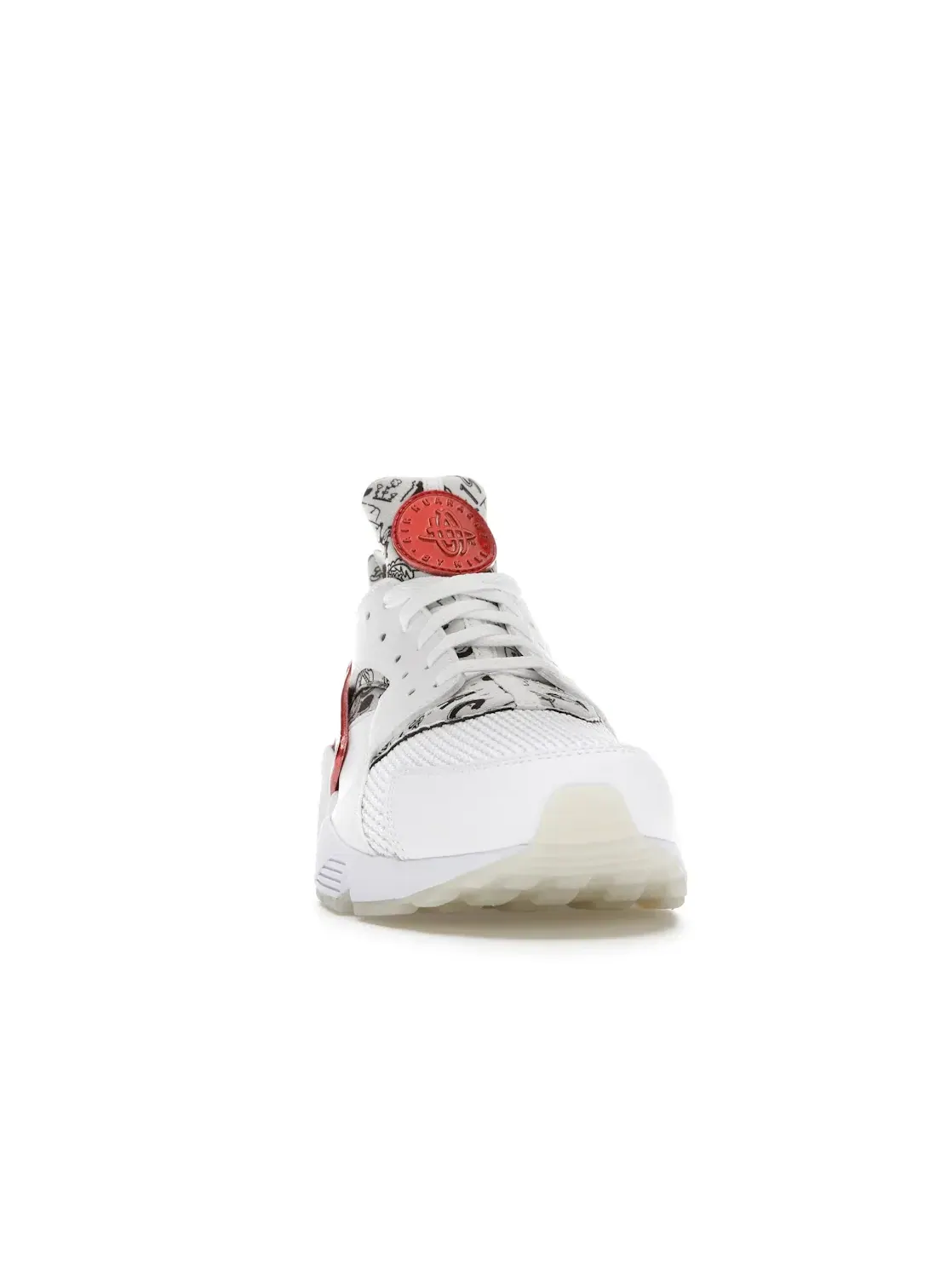 Мужские кроссовки с кожаными вставками Nike Air Huarache Run Nike — изображение 2 из 4, белый/красный-платиновый