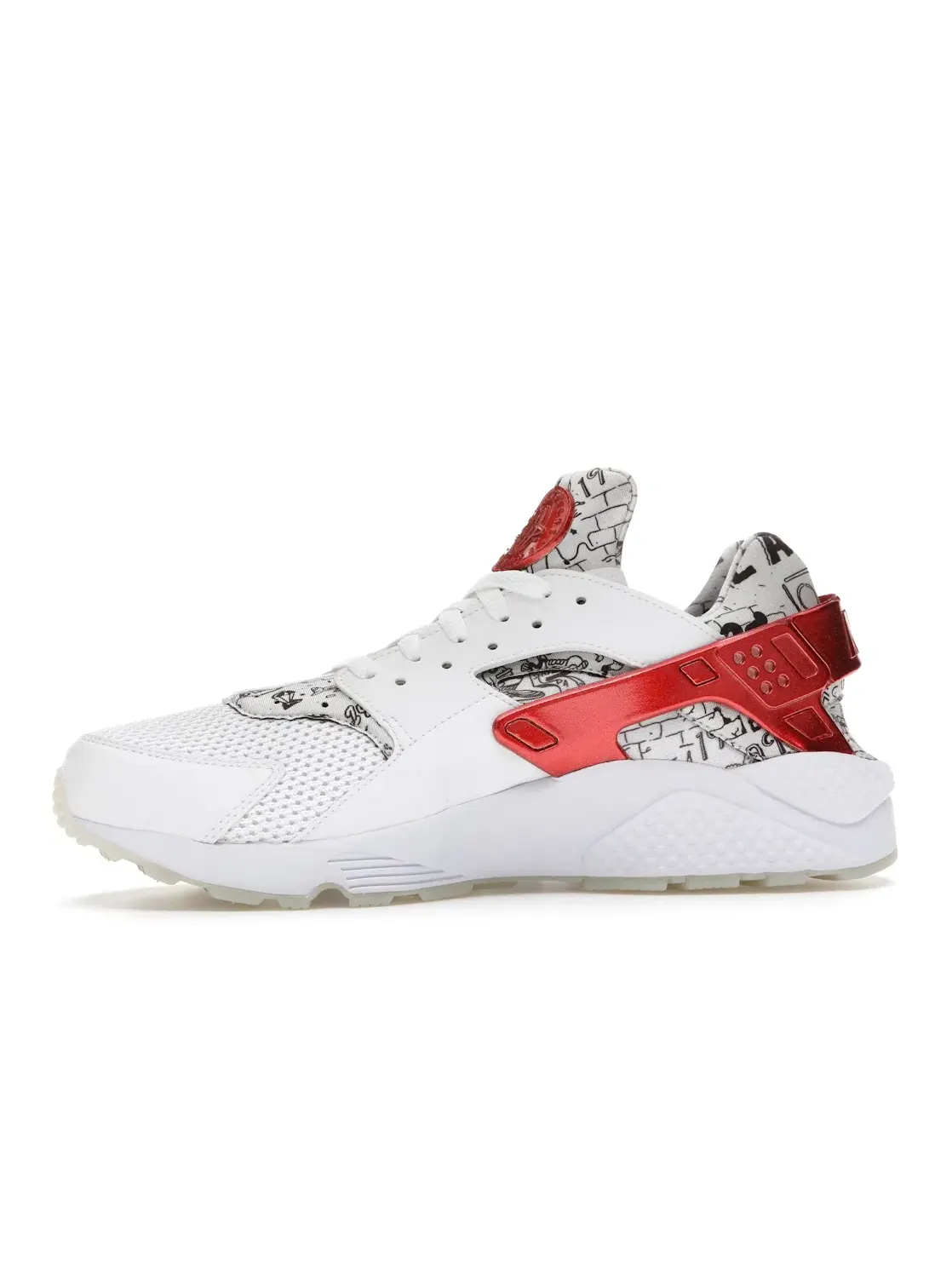 Мужские кроссовки с кожаными вставками Nike Air Huarache Run Nike — изображение 3 из 4, белый/красный-платиновый