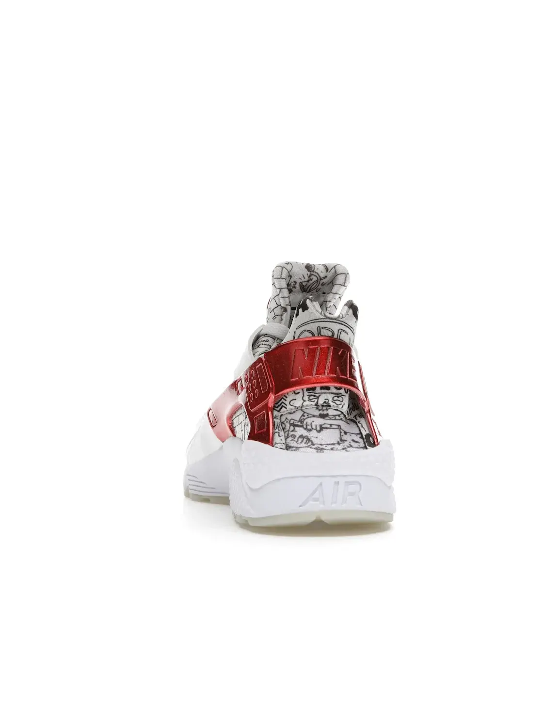Мужские кроссовки с кожаными вставками Nike Air Huarache Run Nike — изображение 4 из 4, белый/красный-платиновый