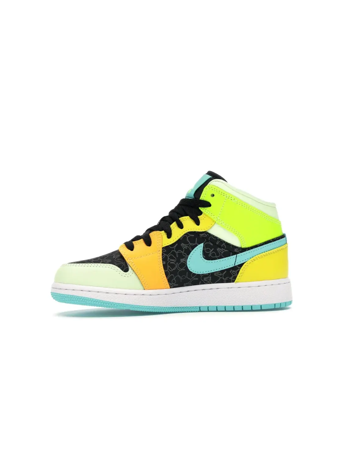 Детские кроссовки Lifestyle с принтом Jordan 1 Mid SE Aurora Green — изображение 3 из 4, черный/зеленый