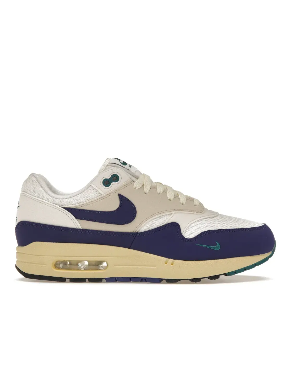 Мужские кроссовки Lifestyle с видимой подушкой Air Max 1 Nike — изображение 1 из 4, белый///темно-синий