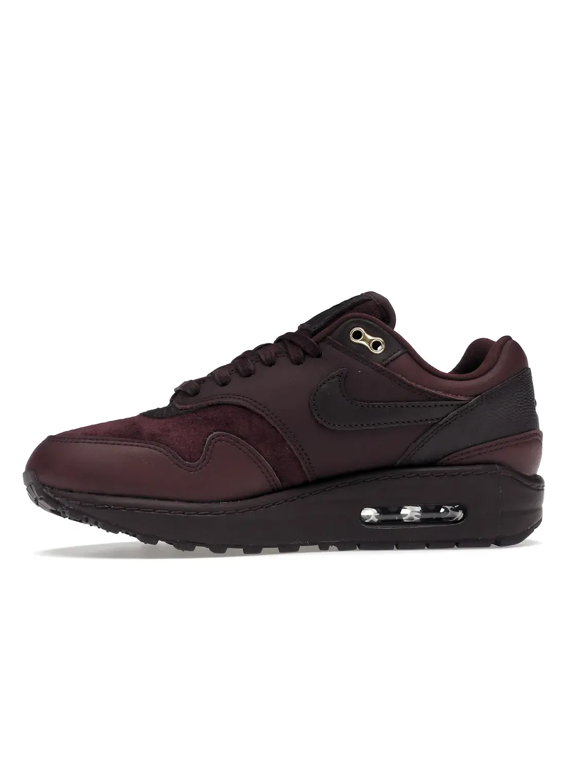 Женские кроссовки с амортизацией Nike Air Max 1 — изображение 3 из 4, бордовый