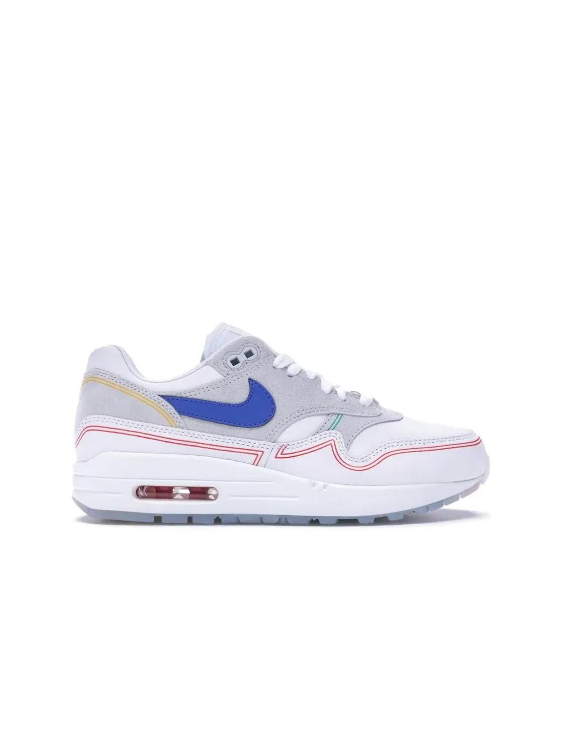 Мужские кроссовки Lifestyle Nike Air Max 1 — изображение 1 из 4, платиновый/синий-белый