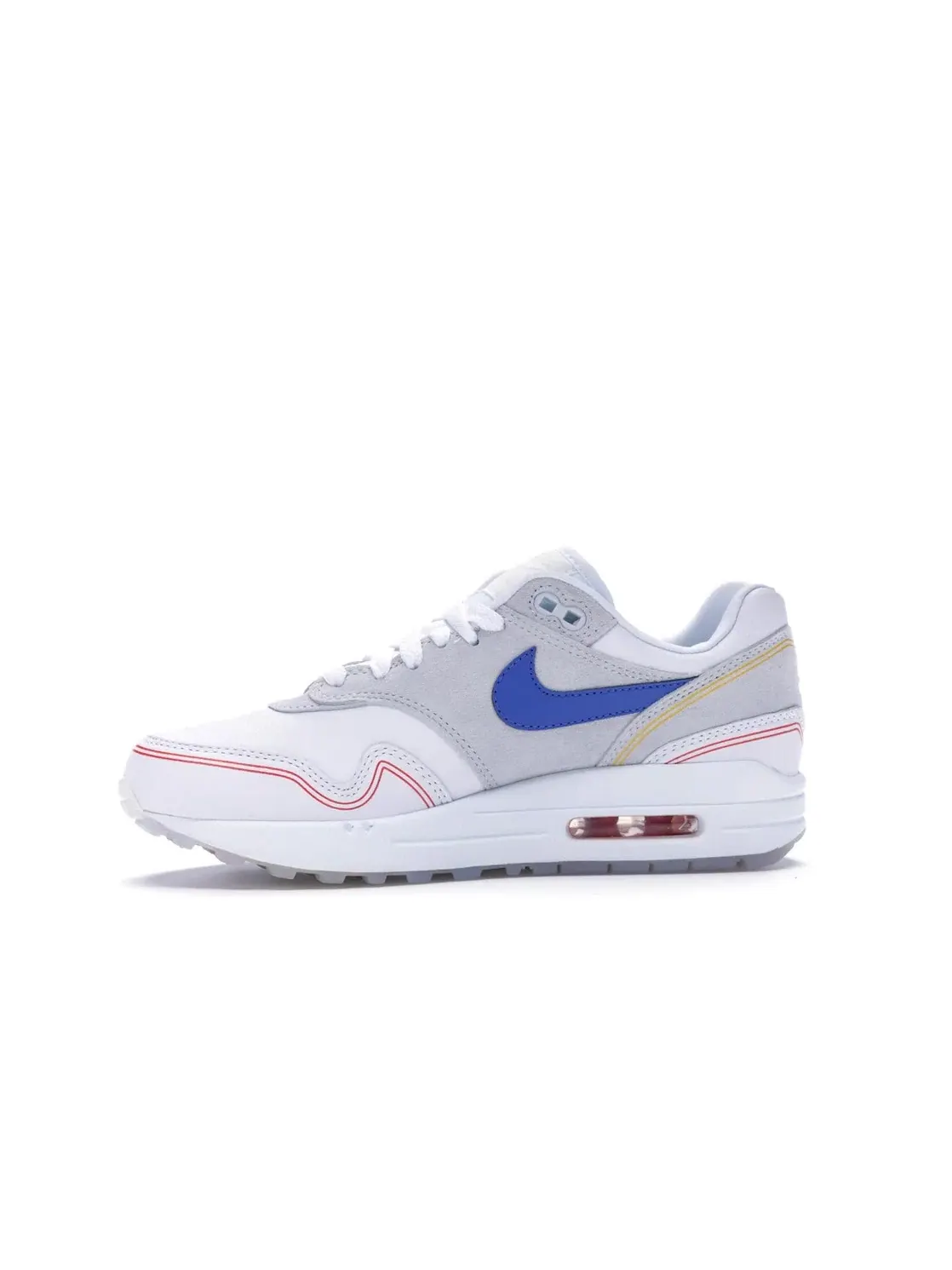 Мужские кроссовки Lifestyle Nike Air Max 1 — изображение 3 из 4, платиновый/синий-белый