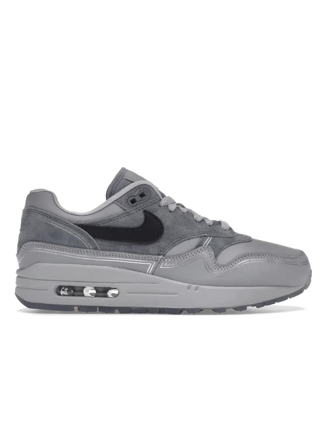 Мужские кроссовки с замшевым верхом Nike Air Max 1 — изображение 1 из 4, серый/черный-серый