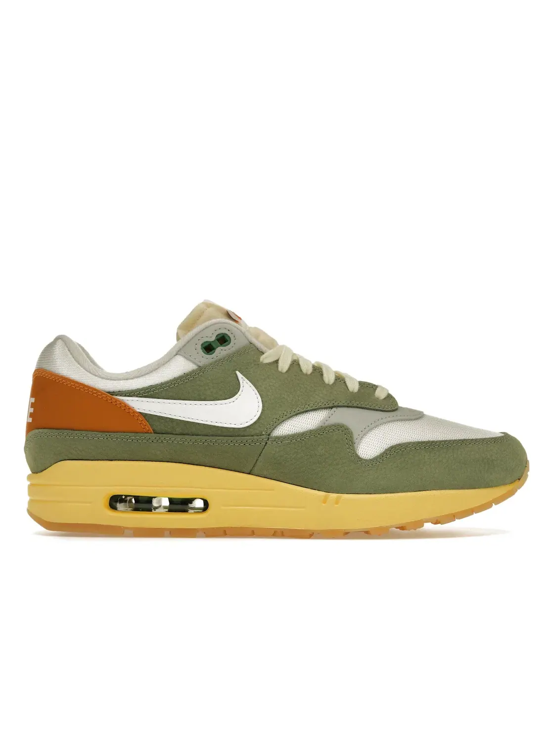 Женские кроссовки с многослойным дизайном Nike Air Max 1 — изображение 1 из 4, зеленый/белый-оранжевый