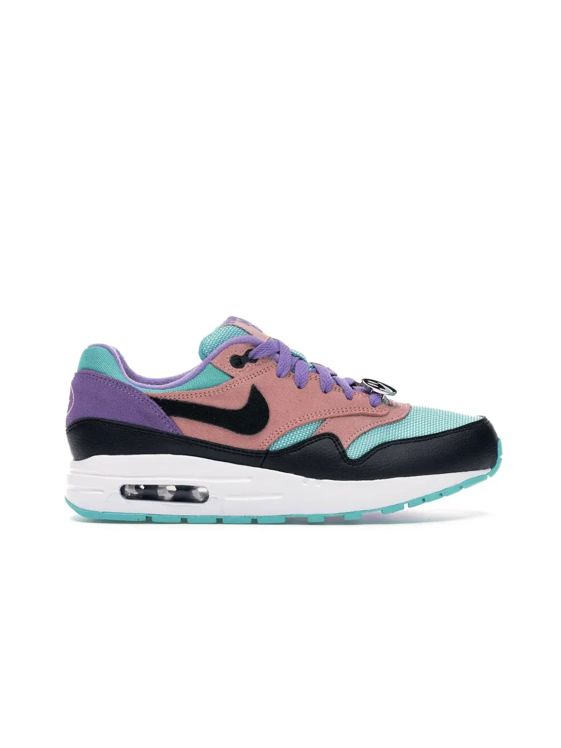 Детские кроссовки с ярким дизайном Nike Air Max 1 — изображение 1 из 4, черный/белый-фиолетовый