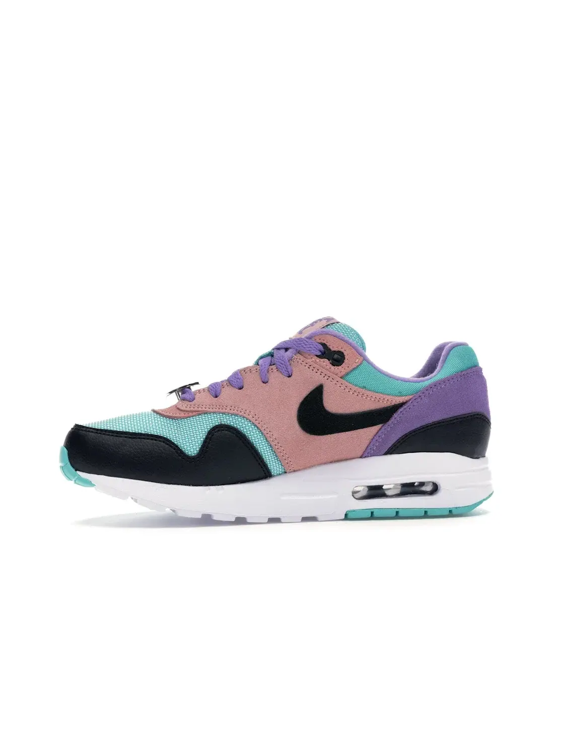 Детские кроссовки с ярким дизайном Nike Air Max 1 — изображение 3 из 4, черный/белый-фиолетовый