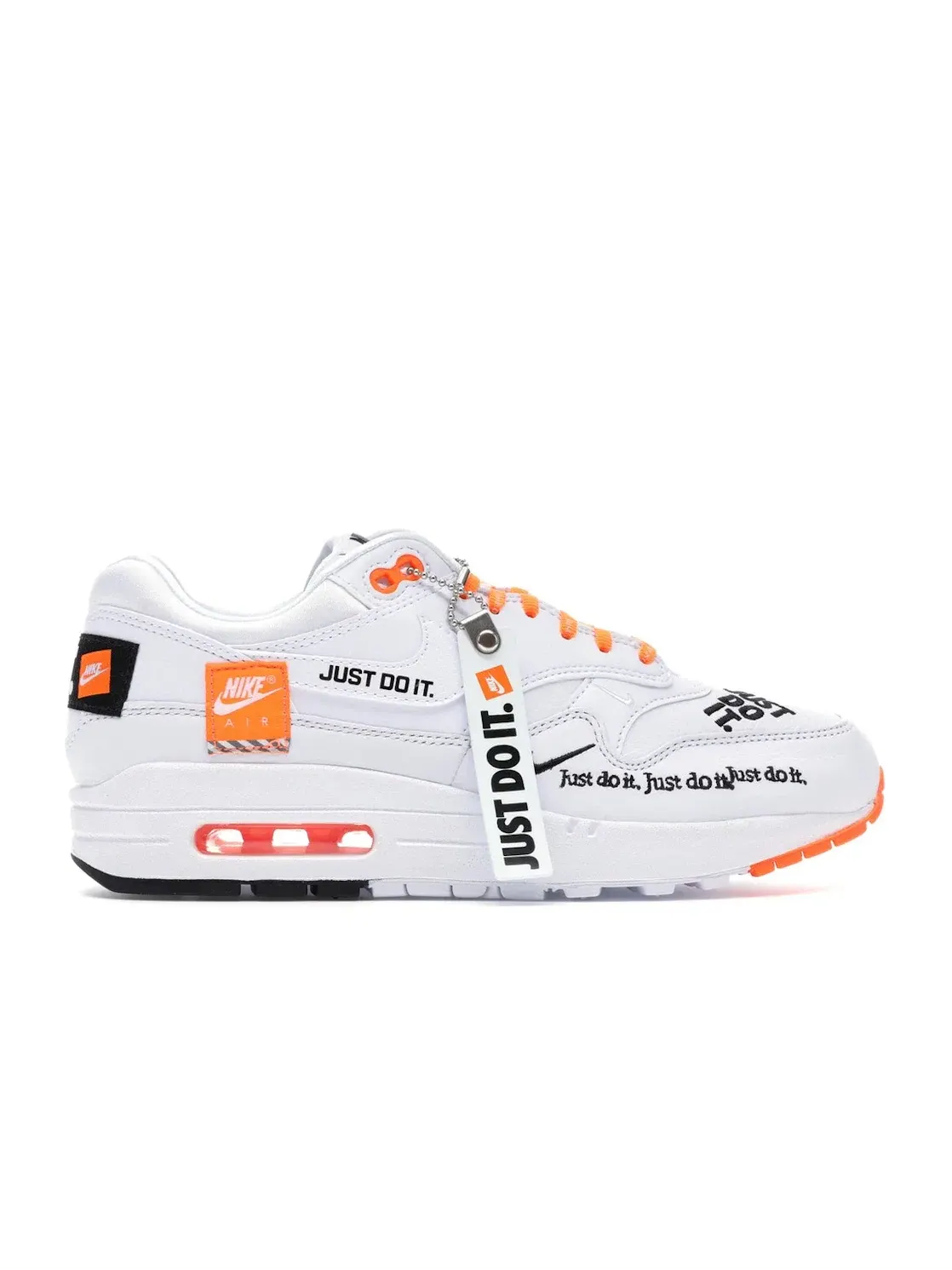 Женские кроссовки Lifestyle с принтом Nike Air Max 1 Nike — изображение 1 из 4, белый/черный-оранжевый