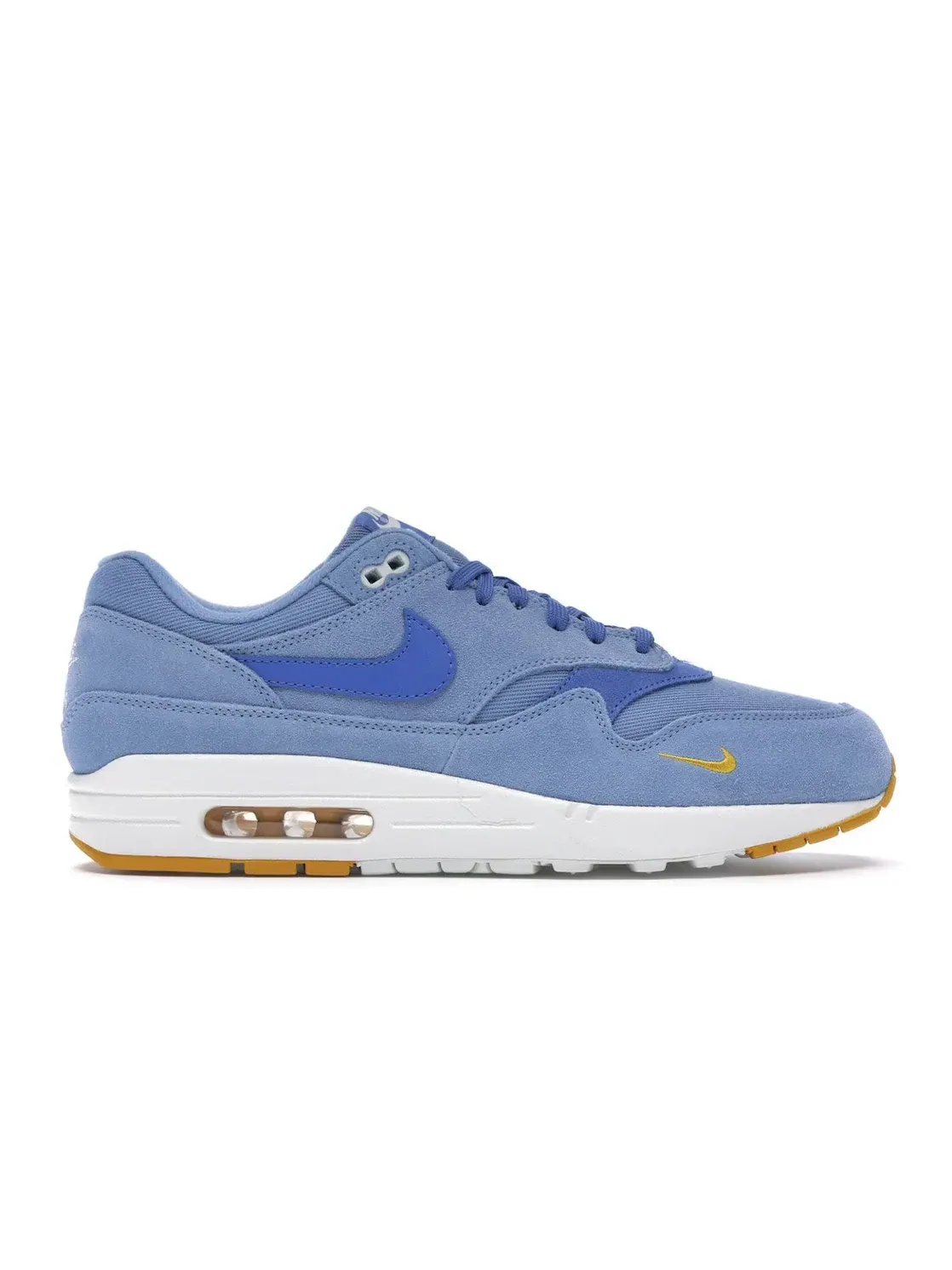 Мужские кроссовки Lifestyle с контрастными вставками Nike Air Max 1 — изображение 1 из 4, синий/желтый-синий