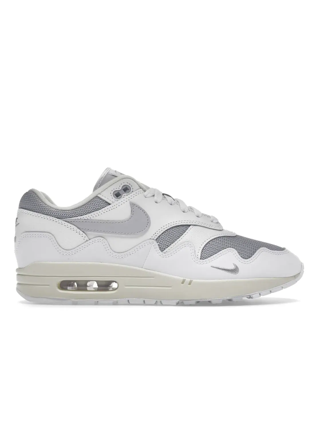 Мужские кроссовки Lifestyle с волнообразным накладками Nike Air Max 1 Patta Waves — изображение 1 из 4, белый/серый