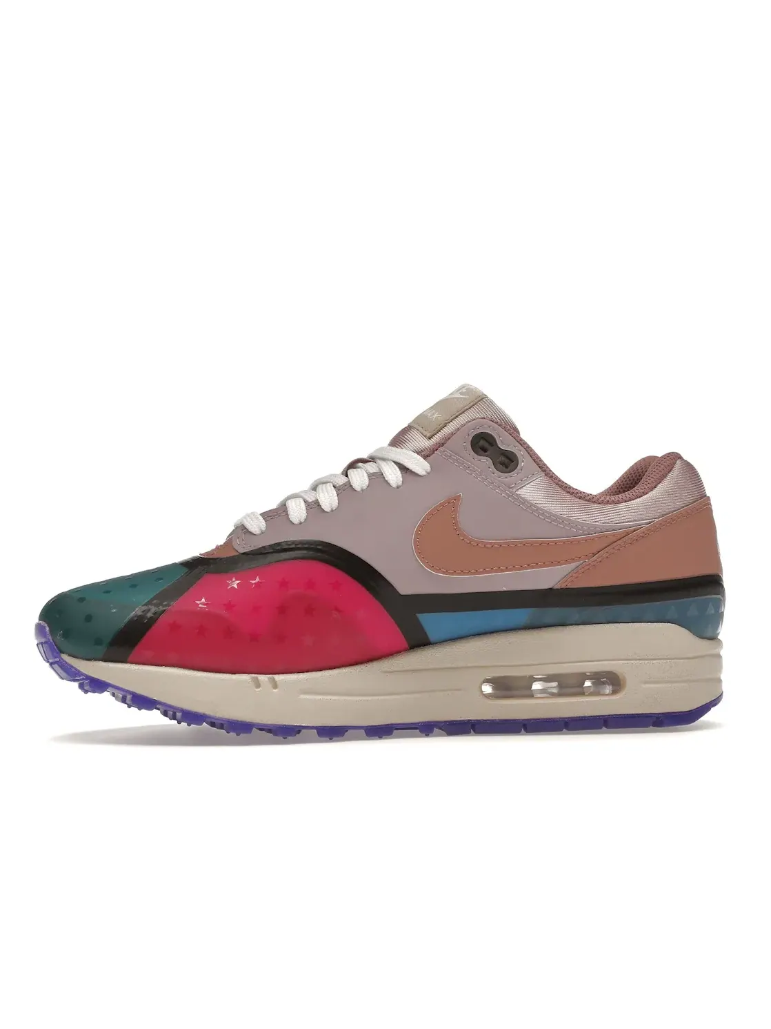 Женские кроссовки Lifestyle с принтом Nike Air Max 1 Premium Nike — изображение 3 из 4, розовый/синий/фиолетовый