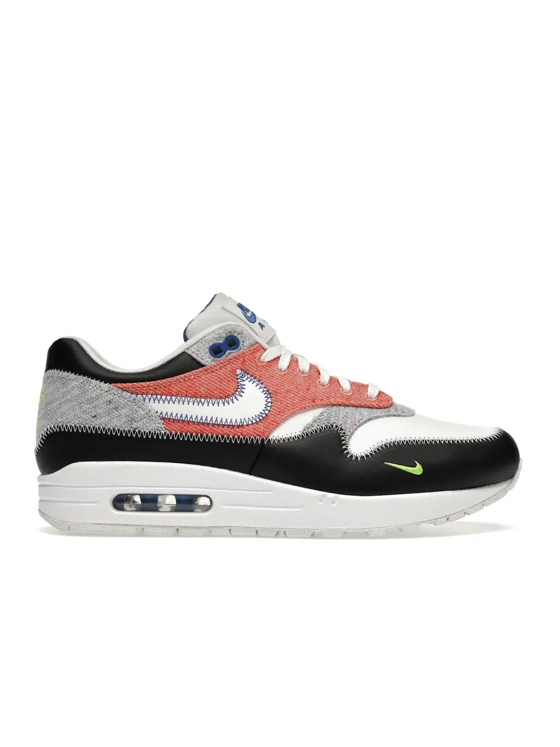 Мужские кроссовки Lifestyle с переработанных материалов Nike Air Max 1 — изображение 1 из 4, белый/черный-зеленый