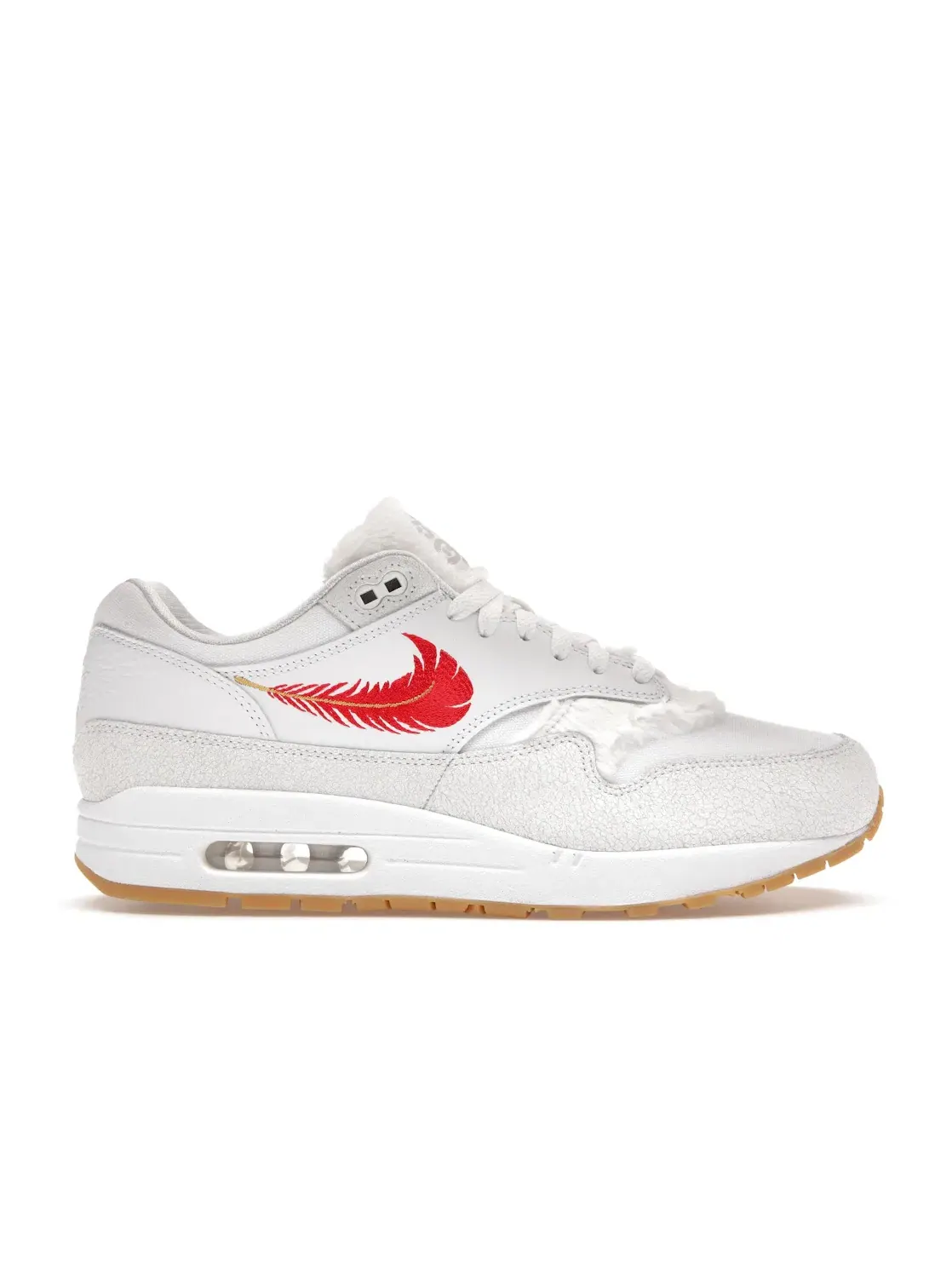 Мужские кроссовки с замшевыми вставками Nike Air Max 1 — изображение 1 из 4, белый/красный