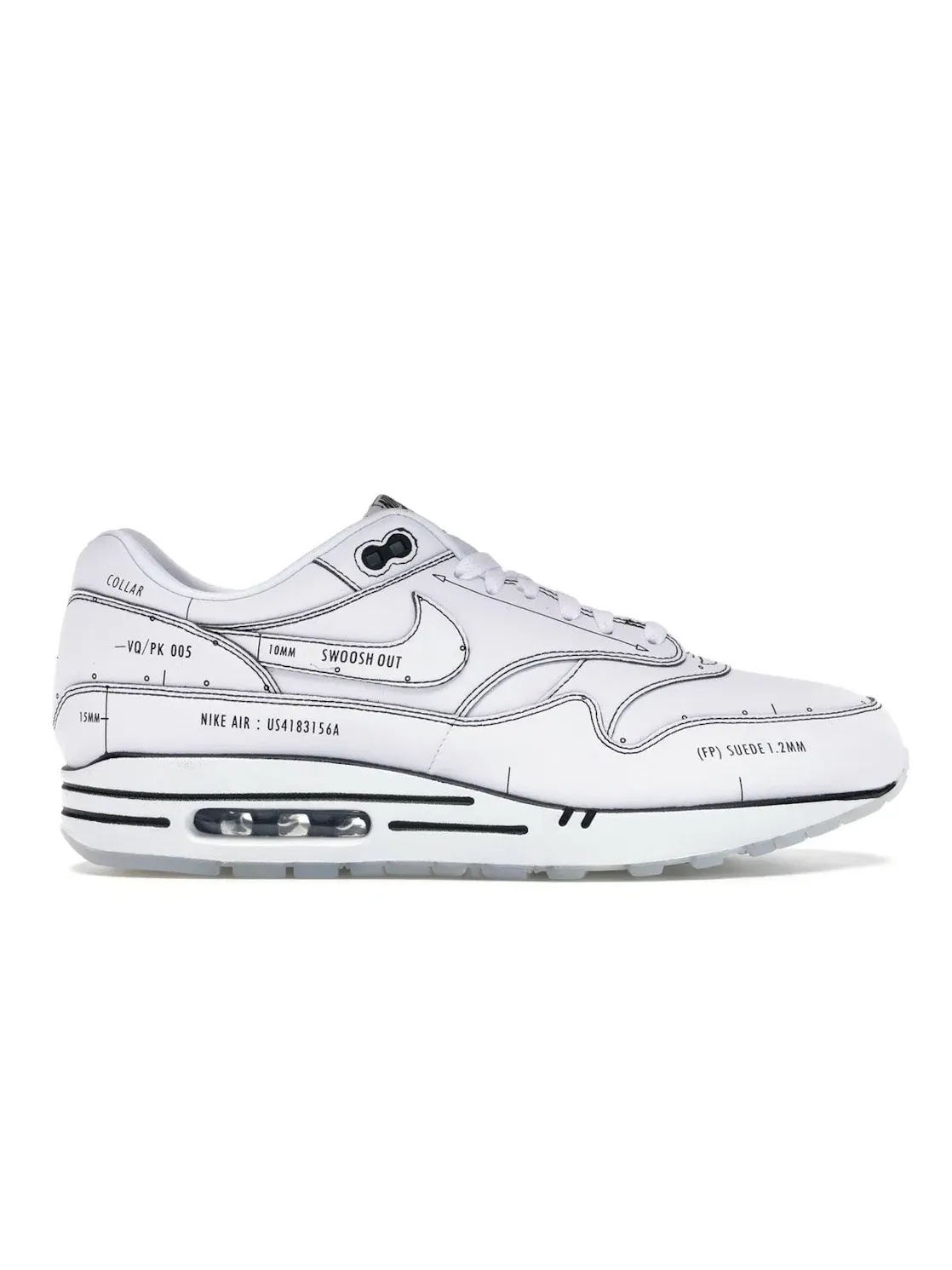 Мужские кроссовки Lifestyle Nike Air Max 1 — изображение 1 из 4, белый/черный-серый