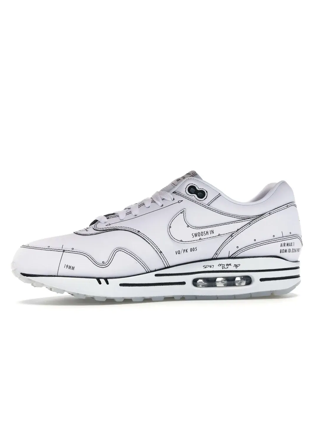 Мужские кроссовки Lifestyle Nike Air Max 1 — изображение 3 из 4, белый/черный-серый