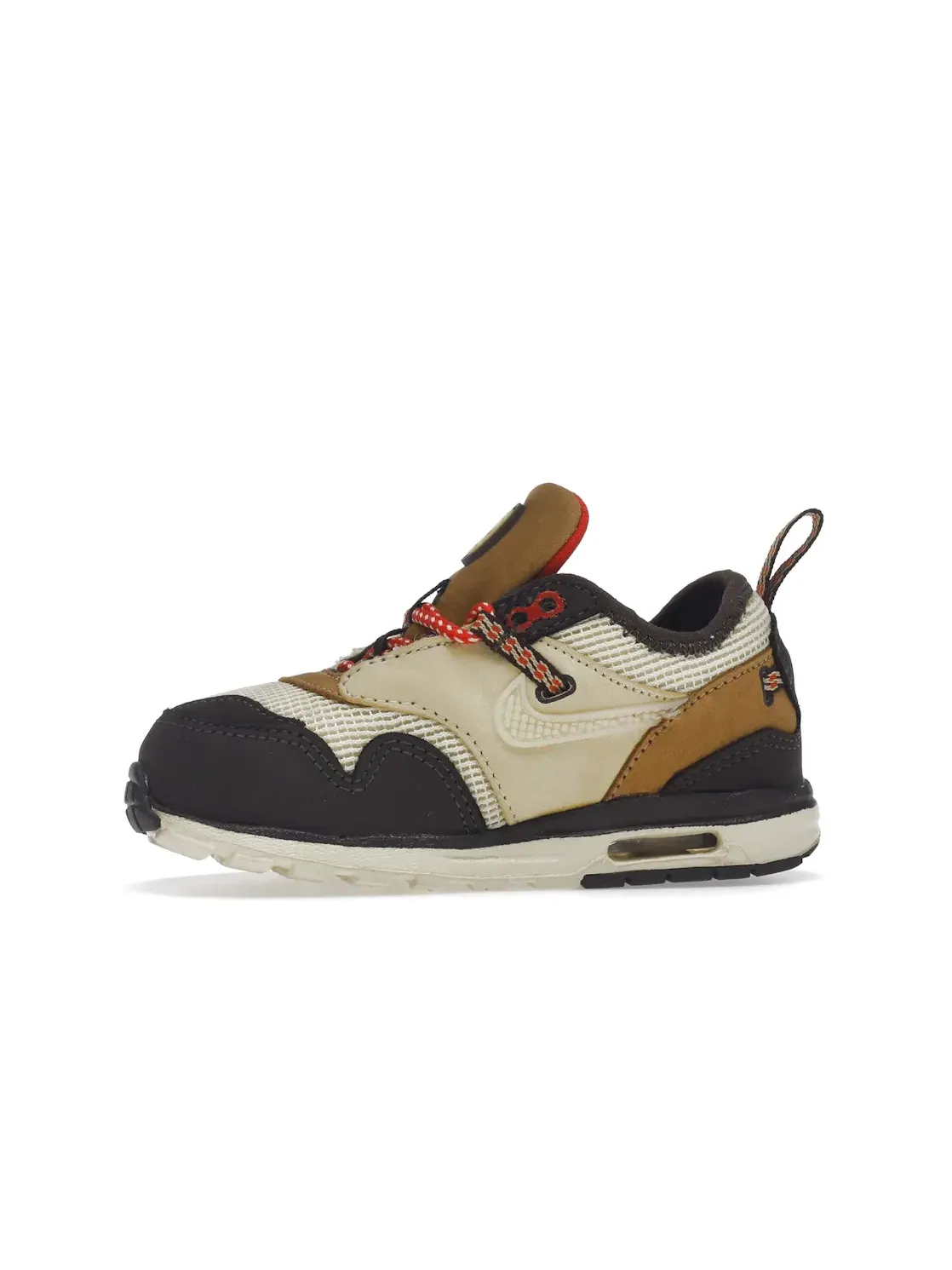 Детские кроссовки Lifestyle с принтом Nike Air Max 1 Travis Scott Cactus Jack — изображение 3 из 4, коричневый///красный