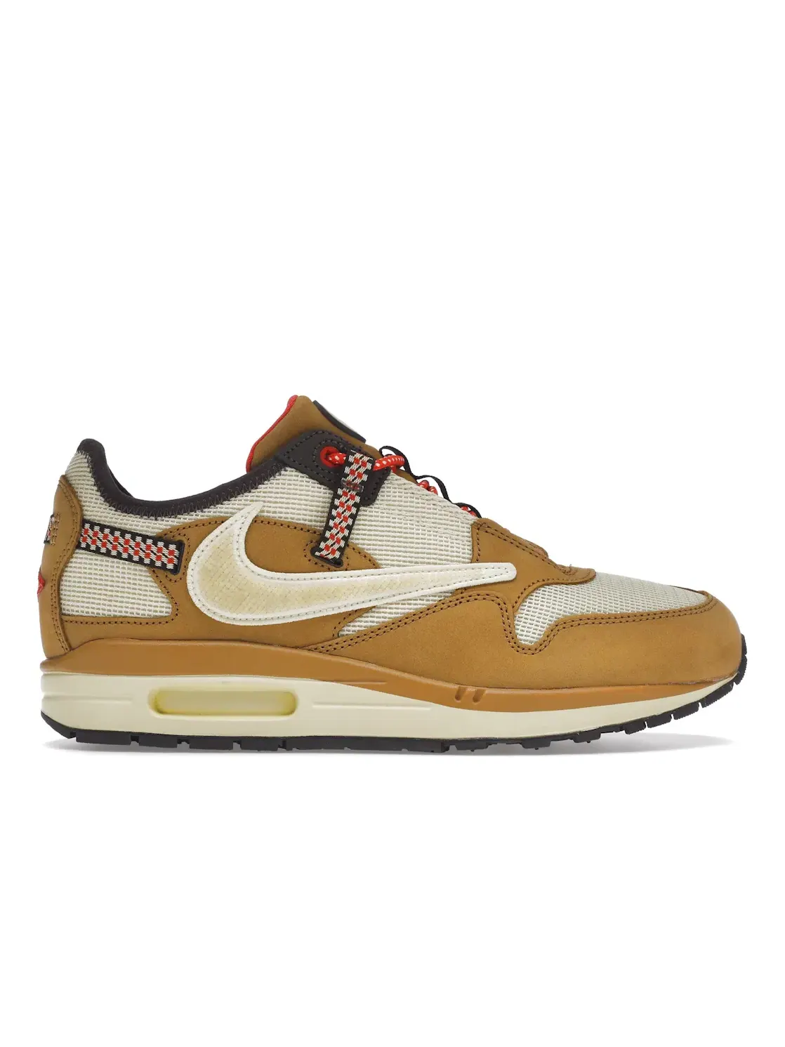 Мужские кроссовки Lifestyle Nike Air Max 1 Travis Scott Cactus Jack Wheat Lemon Drop — изображение 1 из 4, коричневый