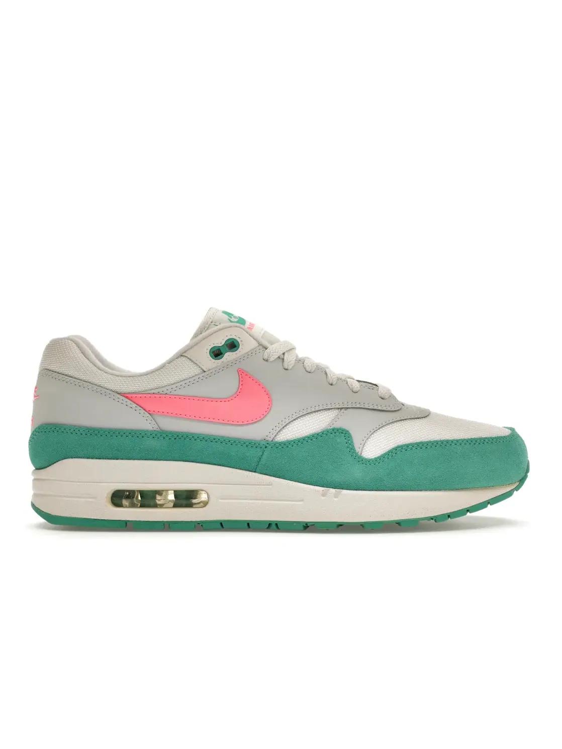 Мужские кроссовки Lifestyle с ярким принтом Nike Air Max 1 — изображение 1 из 4, белый/зеленый-платиновый