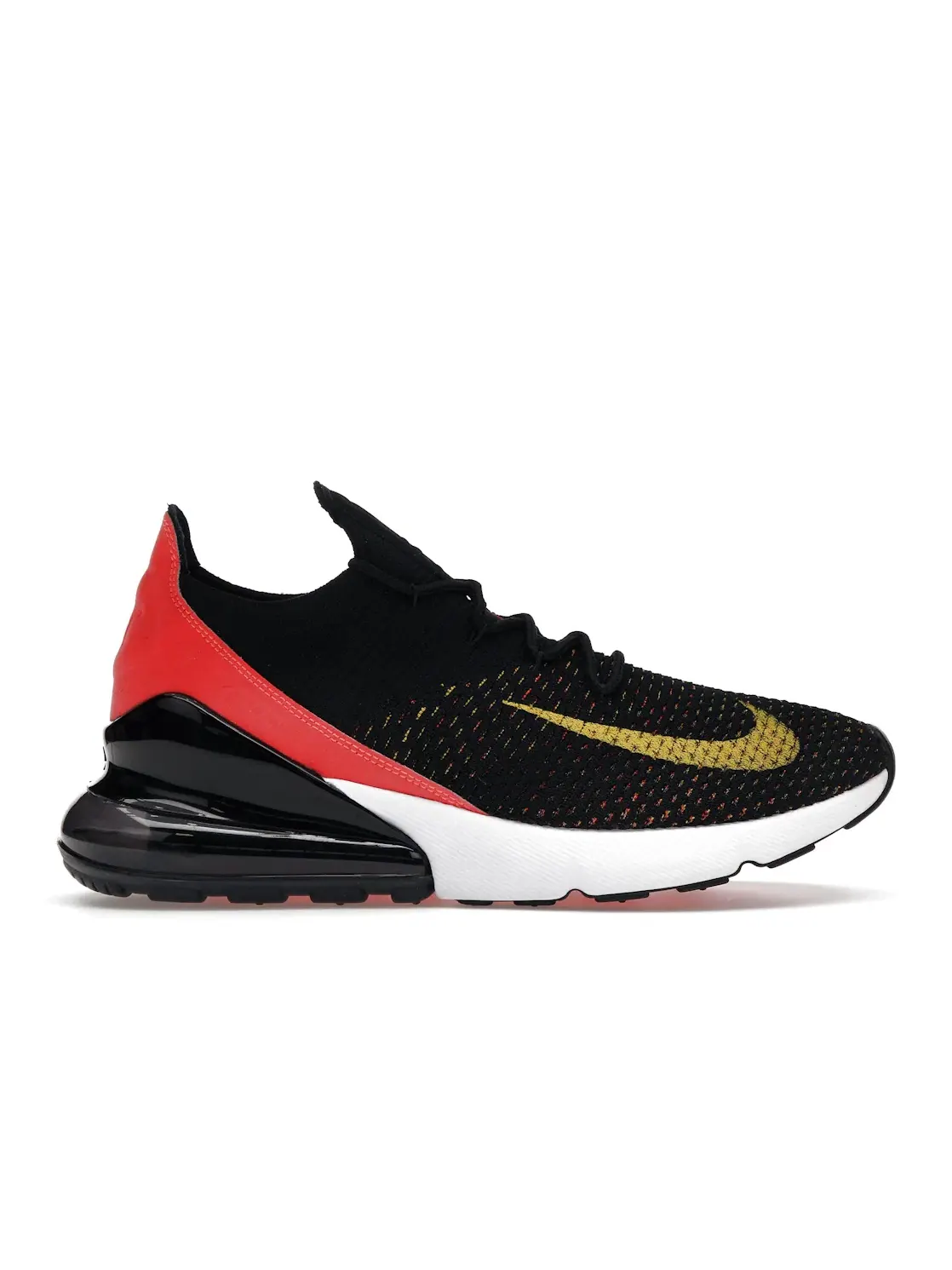 Женские кроссовки с сетчатым верхом Nike Air Max 270 Flyknit Nike — изображение 1 из 4, черный/яркий-желтый