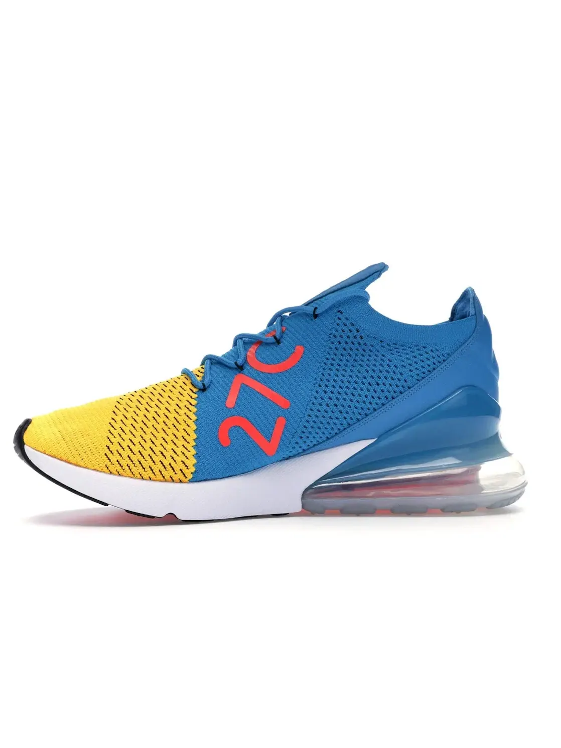 Мужские кроссовки Lifestyle с амортизацией Nike Air Max 270 Flyknit Nike — изображение 3 из 4, оранжевый/черный-синий