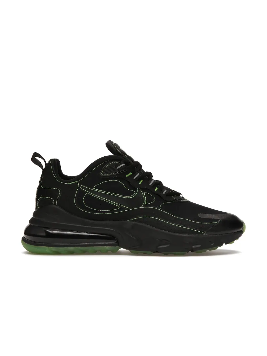 Мужские кроссовки Lifestyle с амортизацией Nike Air Max 270 React — изображение 1 из 4, черный/черный-зеленый