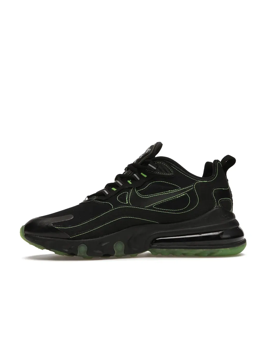 Мужские кроссовки Lifestyle с амортизацией Nike Air Max 270 React — изображение 3 из 4, черный/черный-зеленый